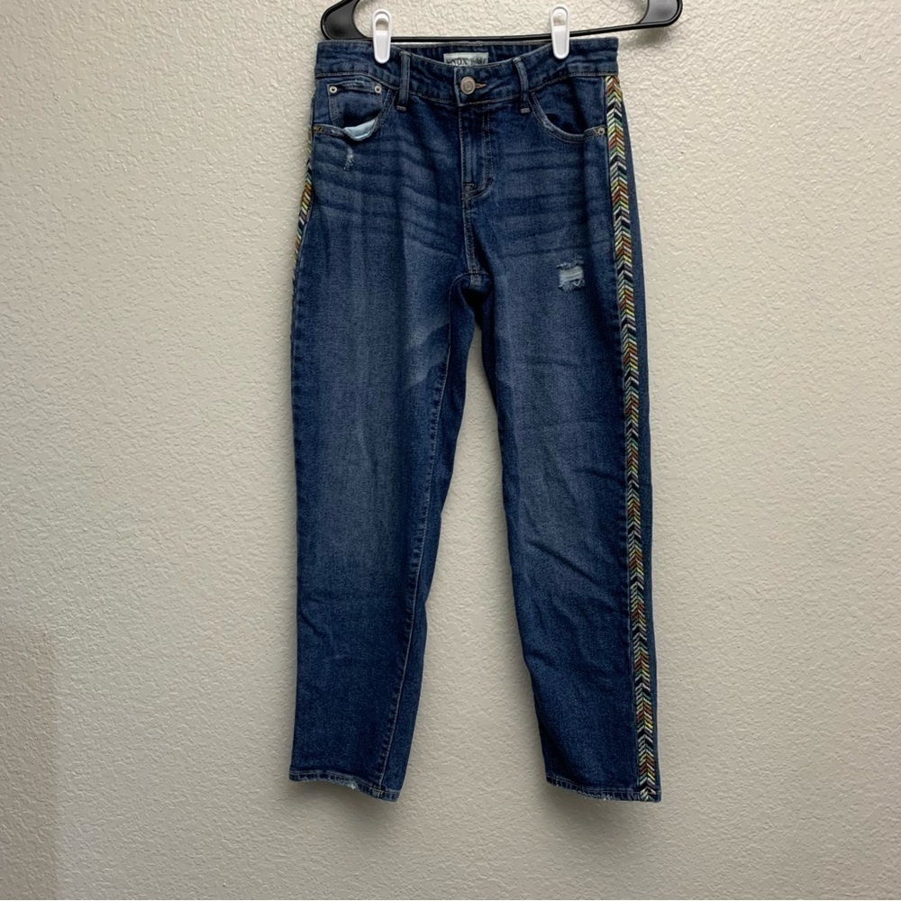Knox Rose Women’s Aztec Embroidered Side‎ Dark Wash Jeans Size 2